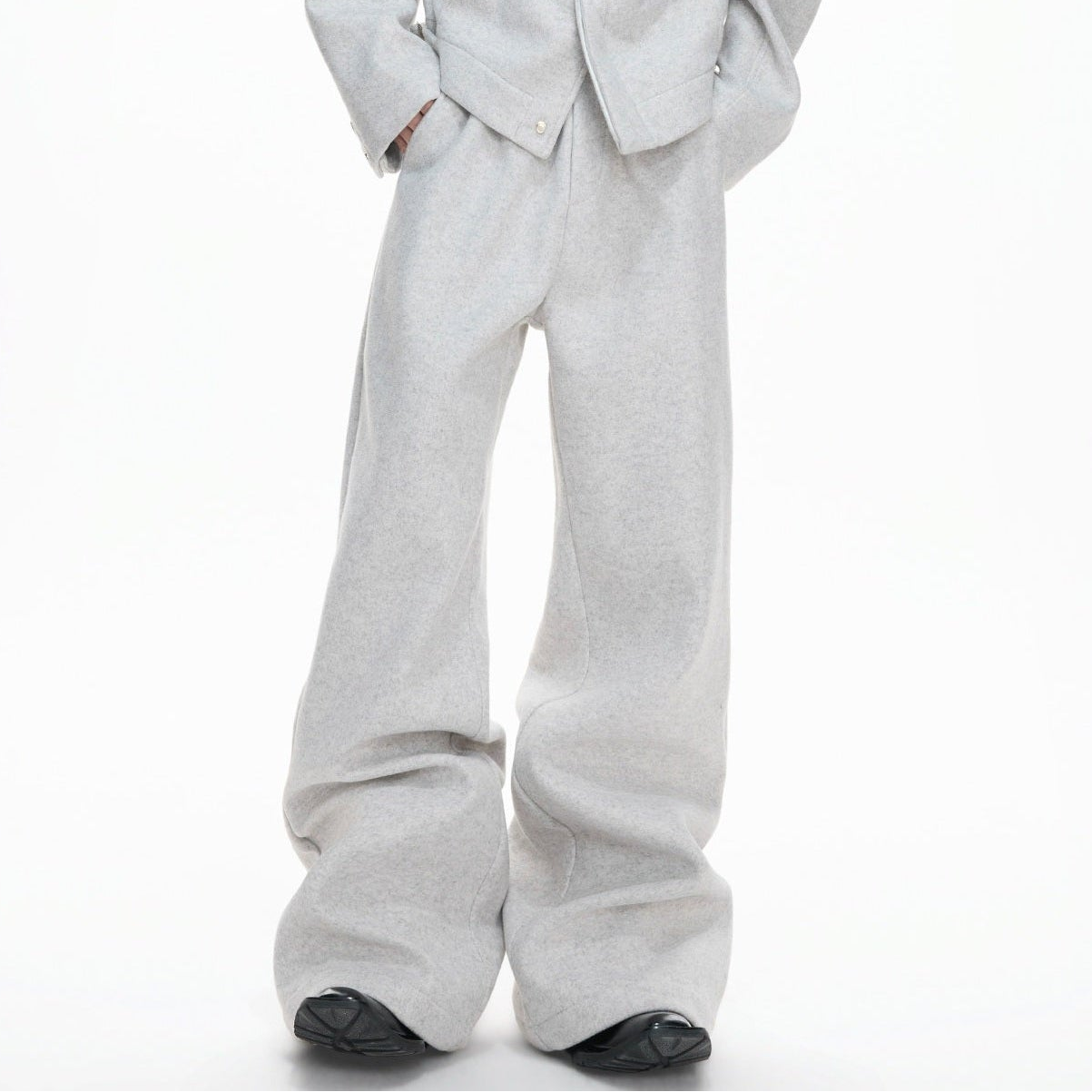 Thin Short Jacket & Curved Wide Pants Setup WN23329