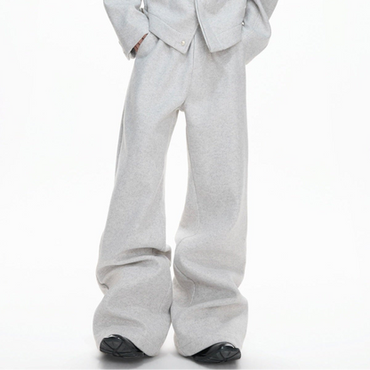 Thin Short Jacket & Curved Wide Pants Setup WN23329