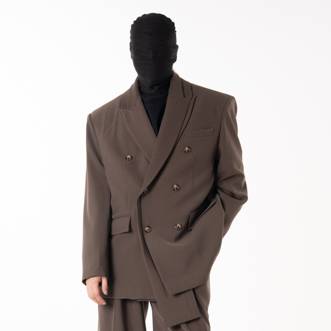 Double-Breasted Tailored Jacket & Wide Leg Trousers Setup WN23619