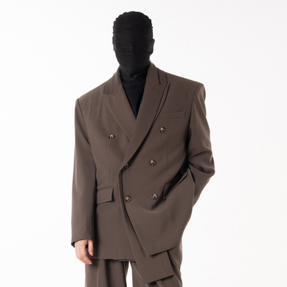 Double-Breasted Tailored Jacket & Wide Leg Trousers Setup WN23619