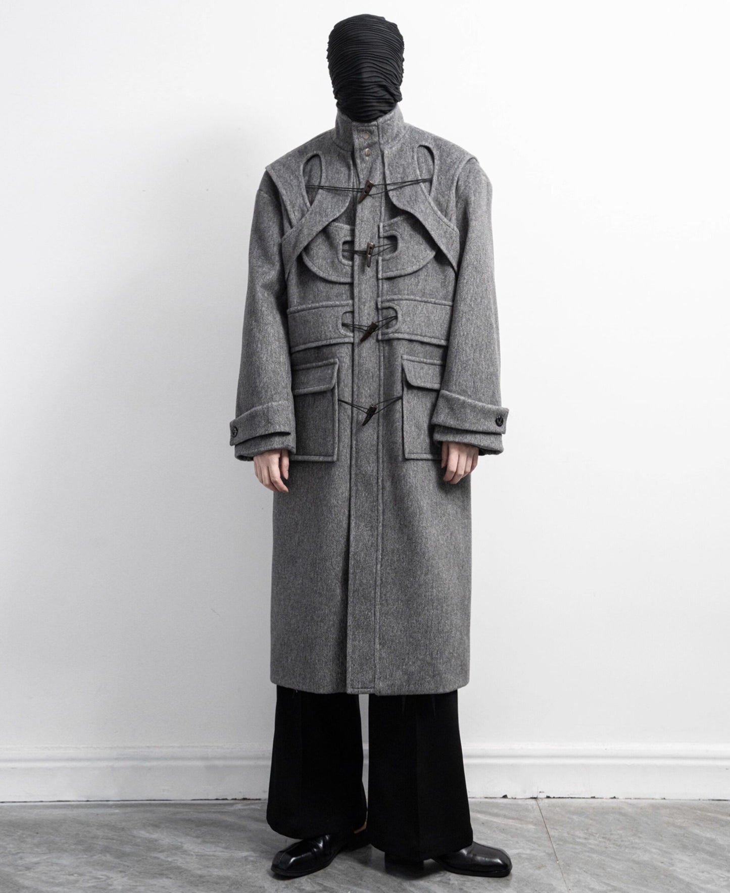 Layered Toggle Closure Long Coat WN23634