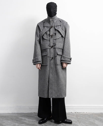 Layered Toggle Closure Long Coat WN23634