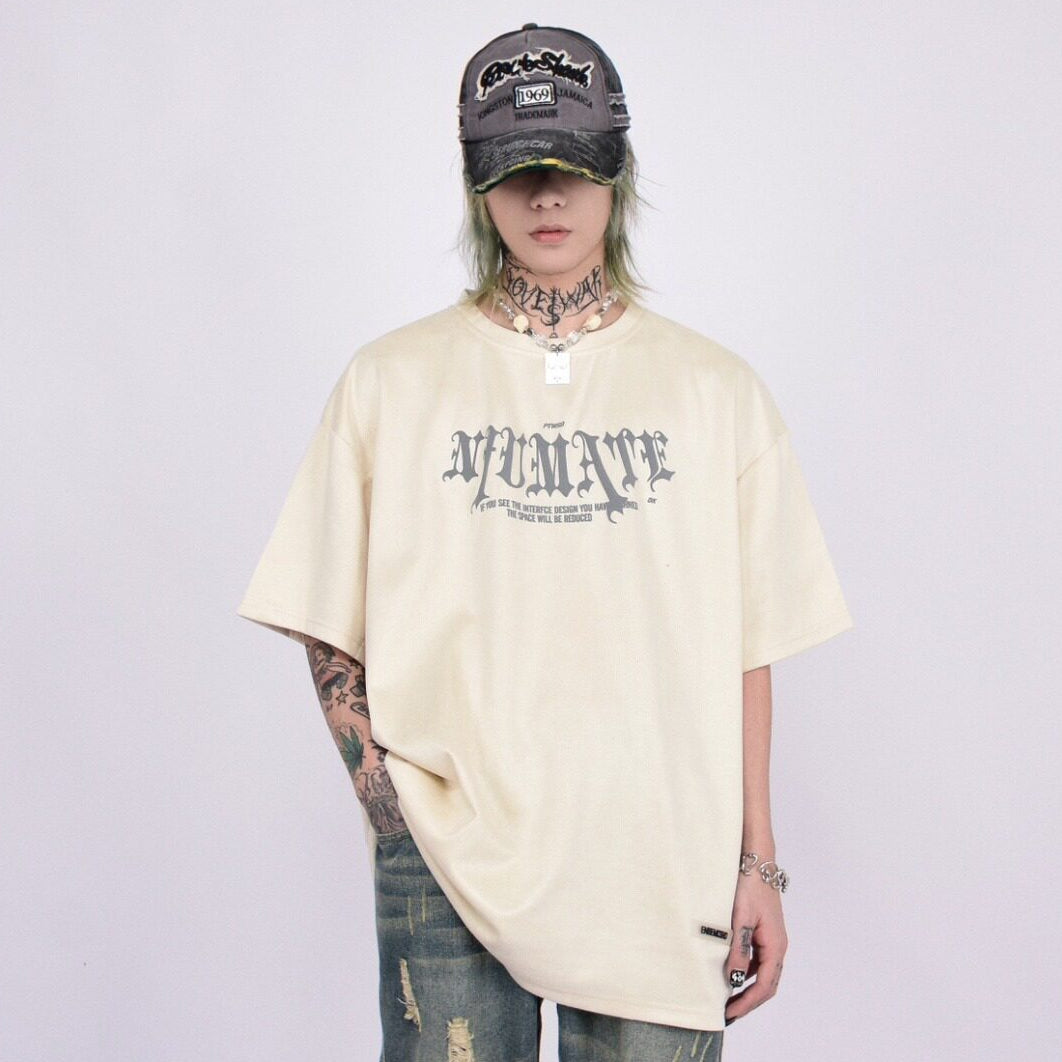 Letter Print Oversize Short Sleeve T-Shirt WN24476