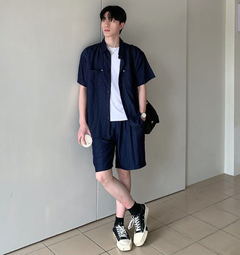 Oversize Short Sleeve Shirt & Half Pants Setup WN24884