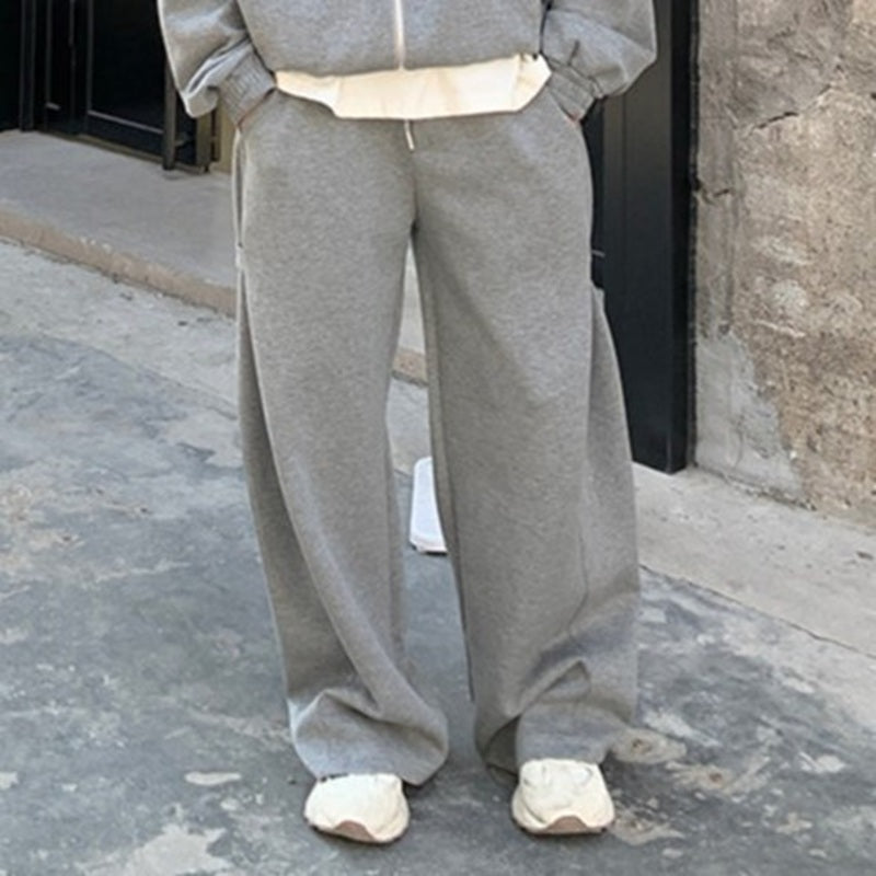 Standing-Collar Jacket & Wide Leg Pants Setup WN24967