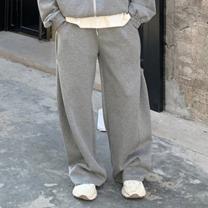 Standing-Collar Jacket & Wide Leg Pants Setup WN24967