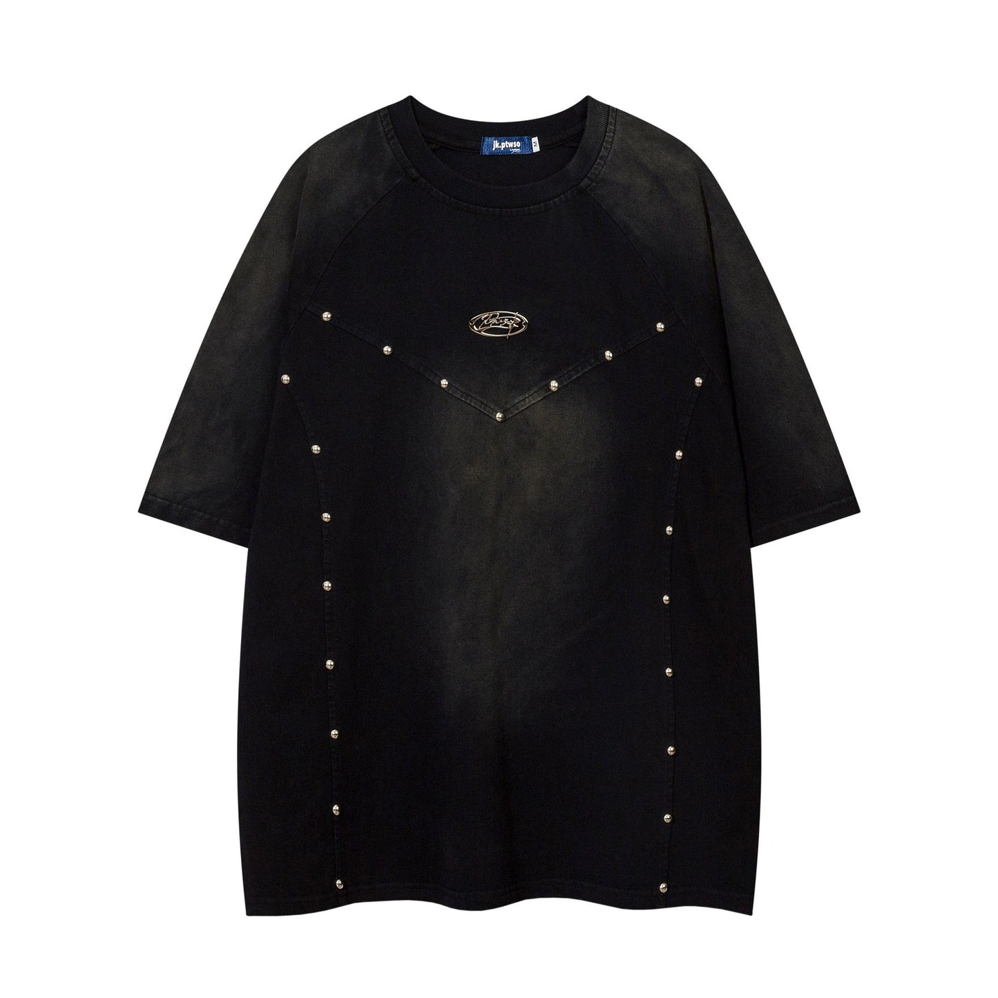 Heavyweight Washed Rivet Oversize Short Sleeve T-Shirt WN25722