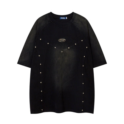 Heavyweight Washed Rivet Oversize Short Sleeve T-Shirt WN25722