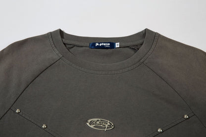 Heavyweight Washed Rivet Oversize Short Sleeve T-Shirt WN25722