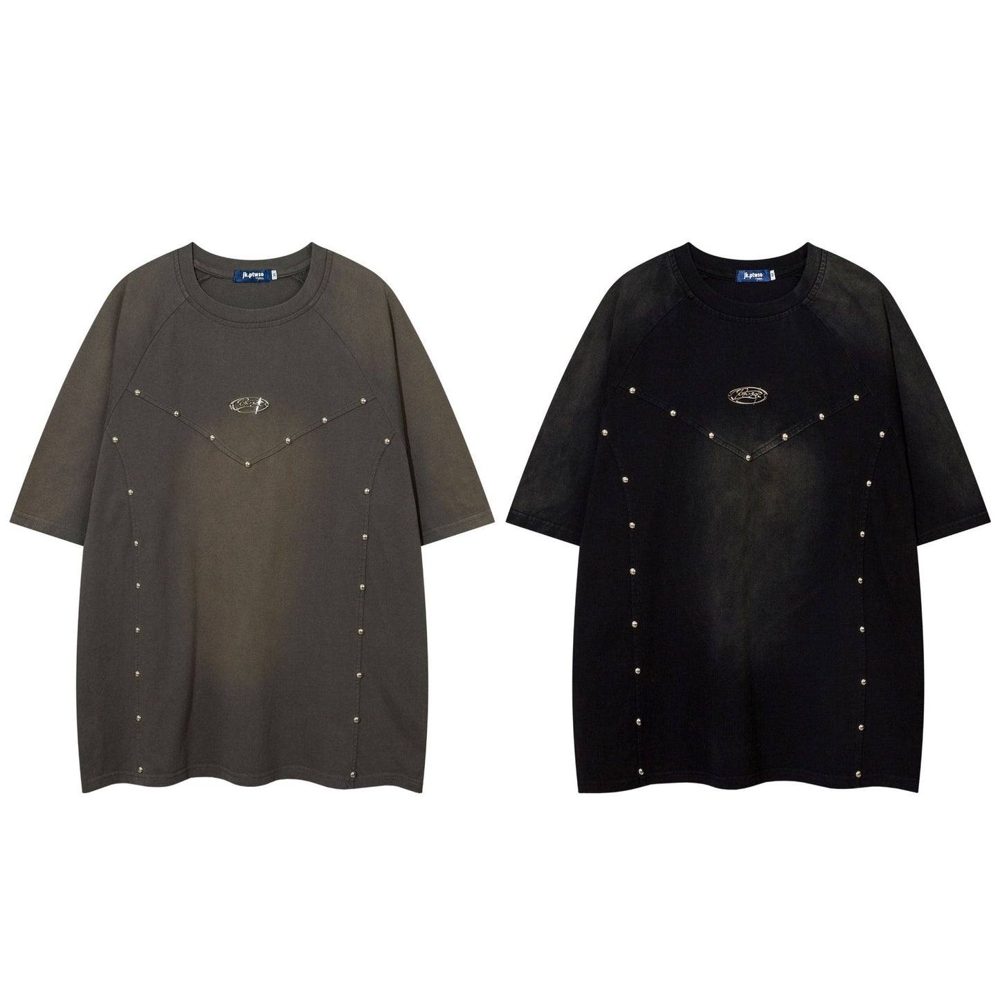 Heavyweight Washed Rivet Oversize Short Sleeve T-Shirt WN25722
