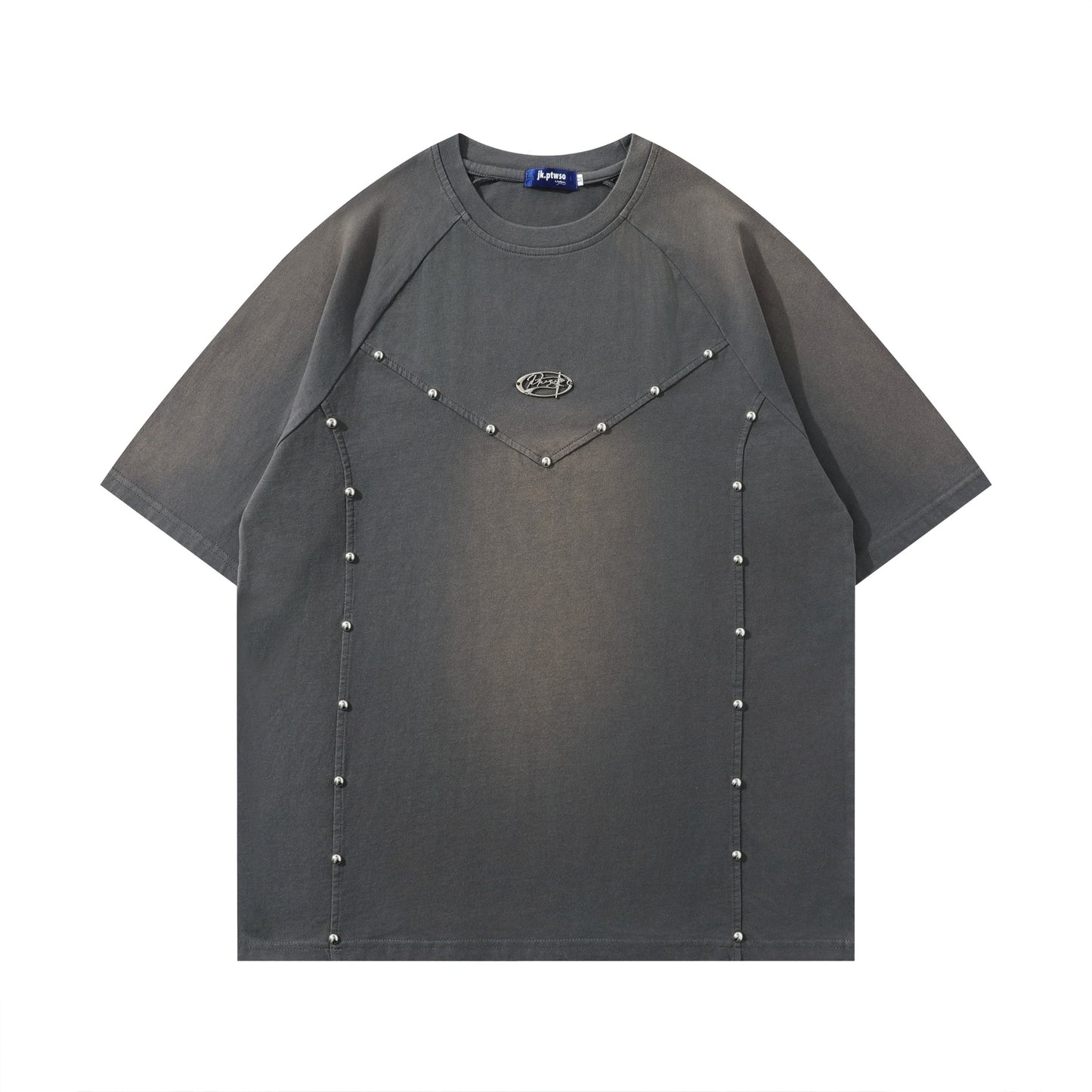 Heavyweight Washed Rivet Oversize Short Sleeve T-Shirt WN25722