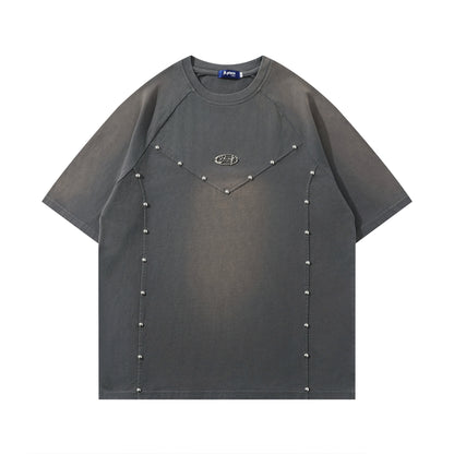 Heavyweight Washed Rivet Oversize Short Sleeve T-Shirt WN25722