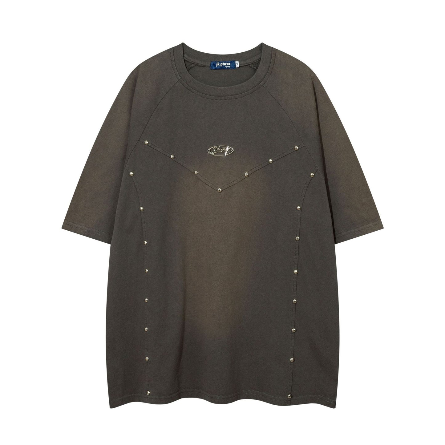 Heavyweight Washed Rivet Oversize Short Sleeve T-Shirt WN25722