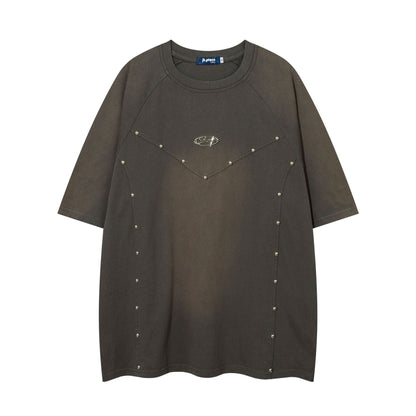 Heavyweight Washed Rivet Oversize Short Sleeve T-Shirt WN25722