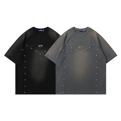 Heavyweight Washed Rivet Oversize Short Sleeve T-Shirt WN25722