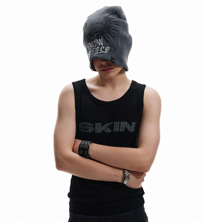 Ribbed Logo Print Tank Top WN27230