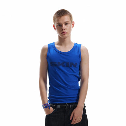 Ribbed Logo Print Tank Top WN27230