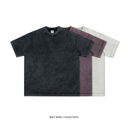 Wash Loose Drop Shoulder Short Sleeve T-shirt  WN4353