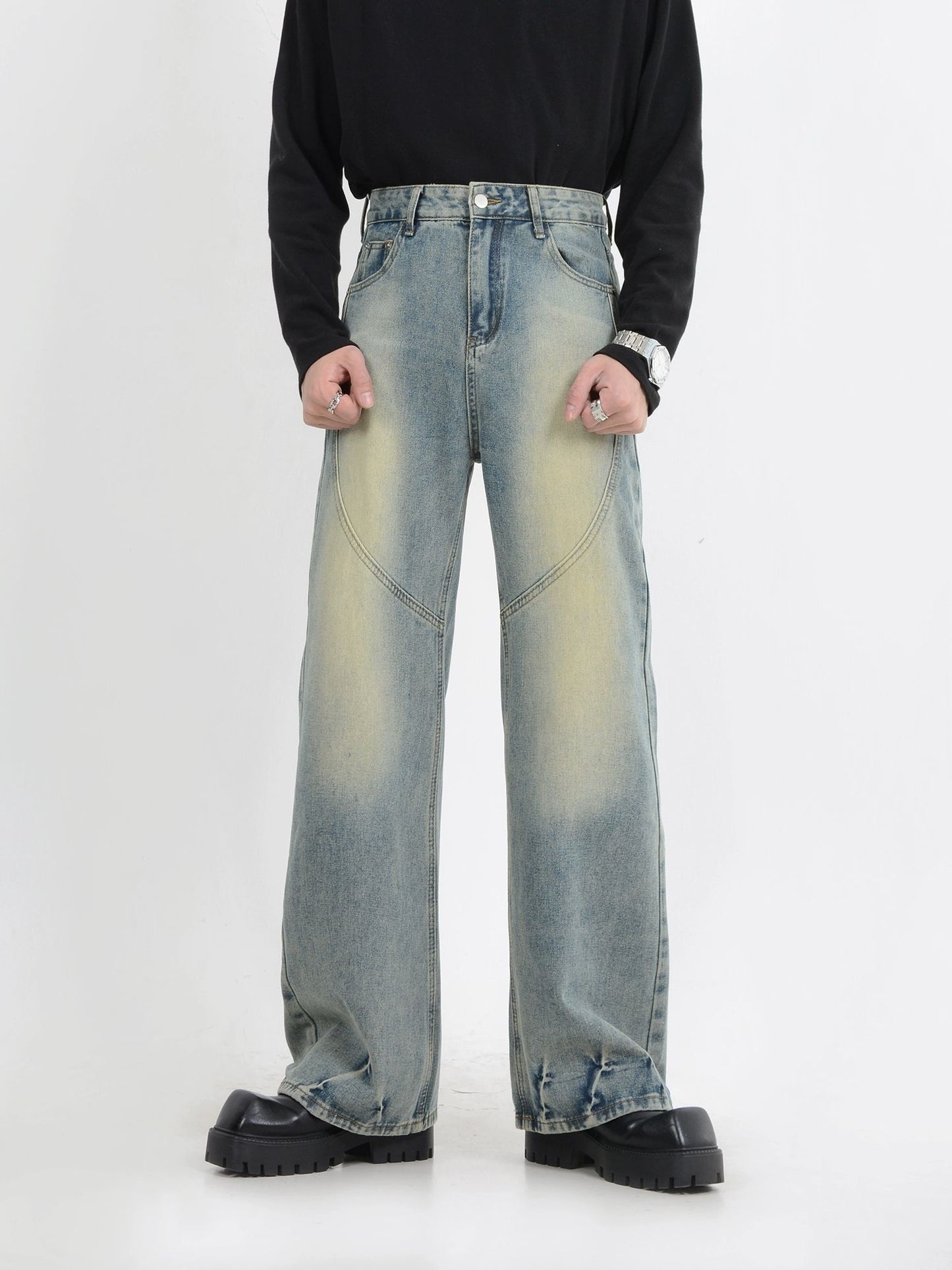 Wash Straight Denim Jeans WN4425
