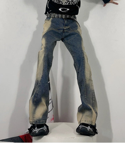 Washed Flare Denim Jeans WN3224