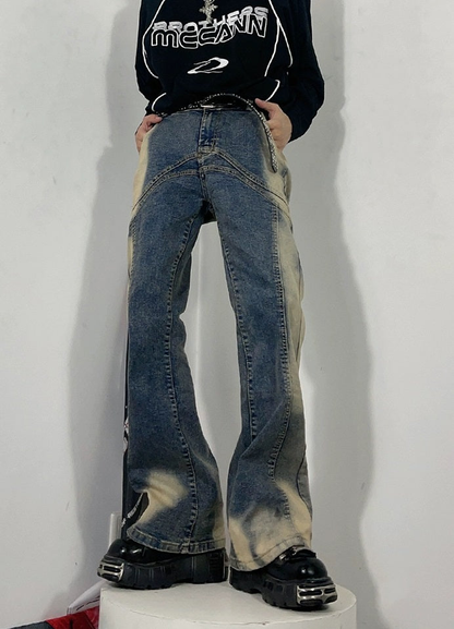 Washed Flare Denim Jeans WN3224