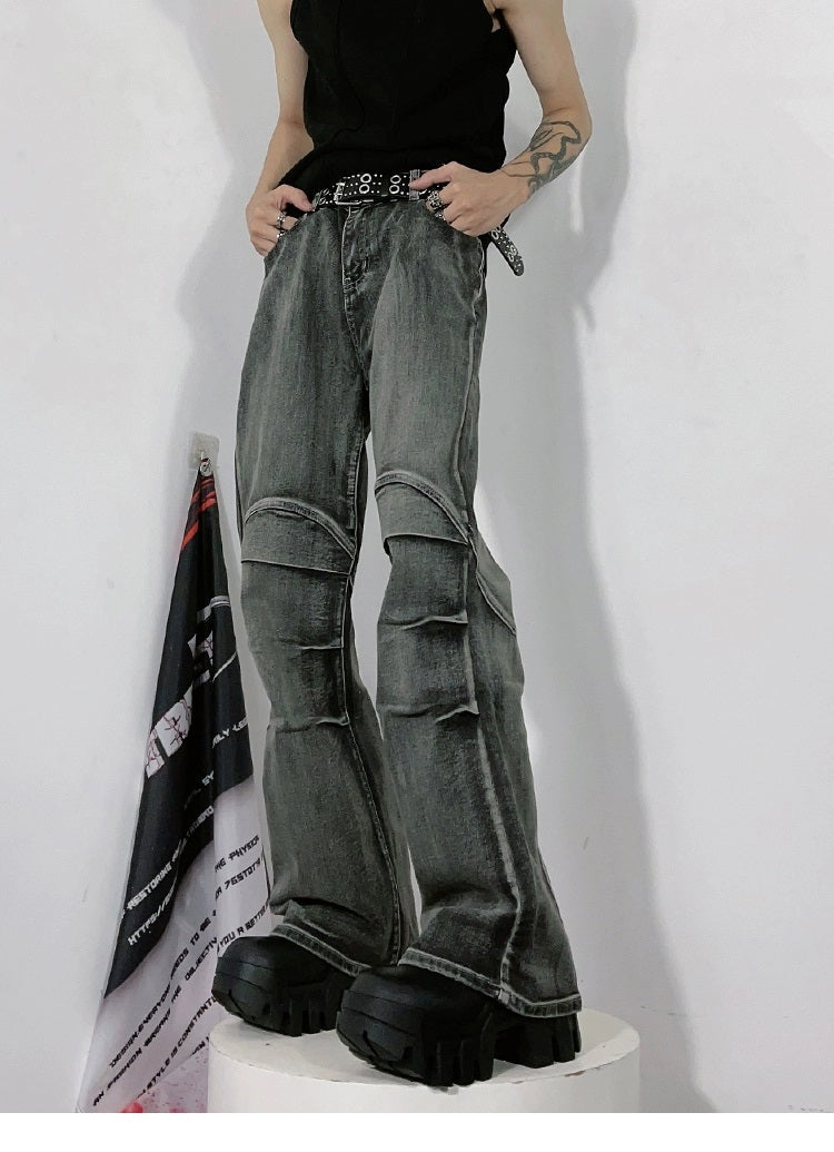 Washed Flare Denim Jeans WN3251