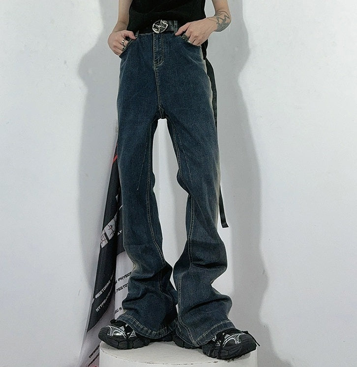 Washed Flare Denim Jeans WN3255