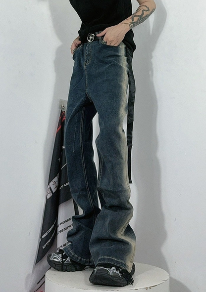 Washed Flare Denim Jeans WN3255