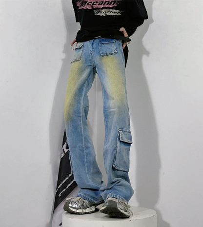 Washed Slim Flared Denim Jeans WN3236