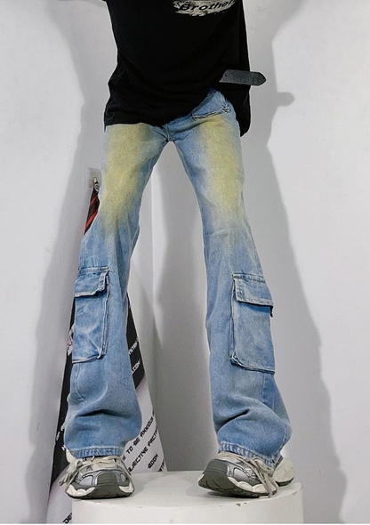 Washed Slim Flared Denim Jeans WN3236
