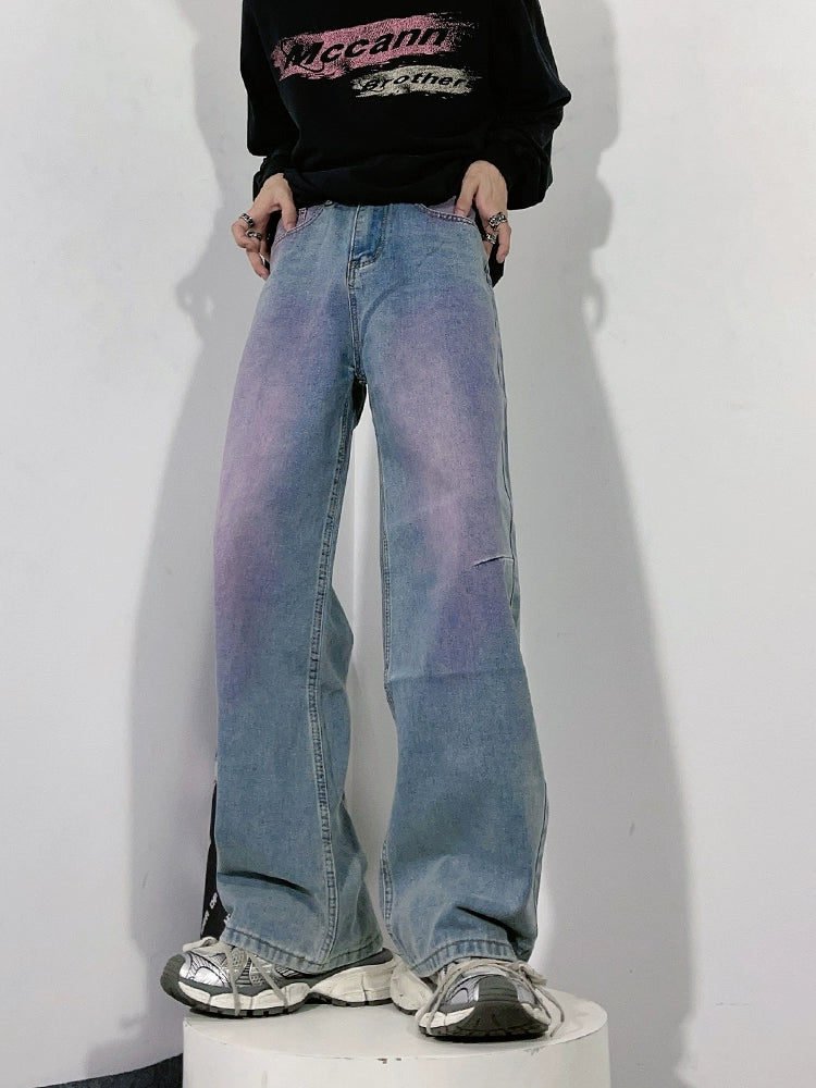 Washed Straight Denim Jeans WN3237