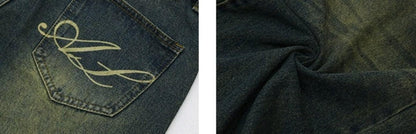 Washed Wide-leg Denim Jeans WN2352