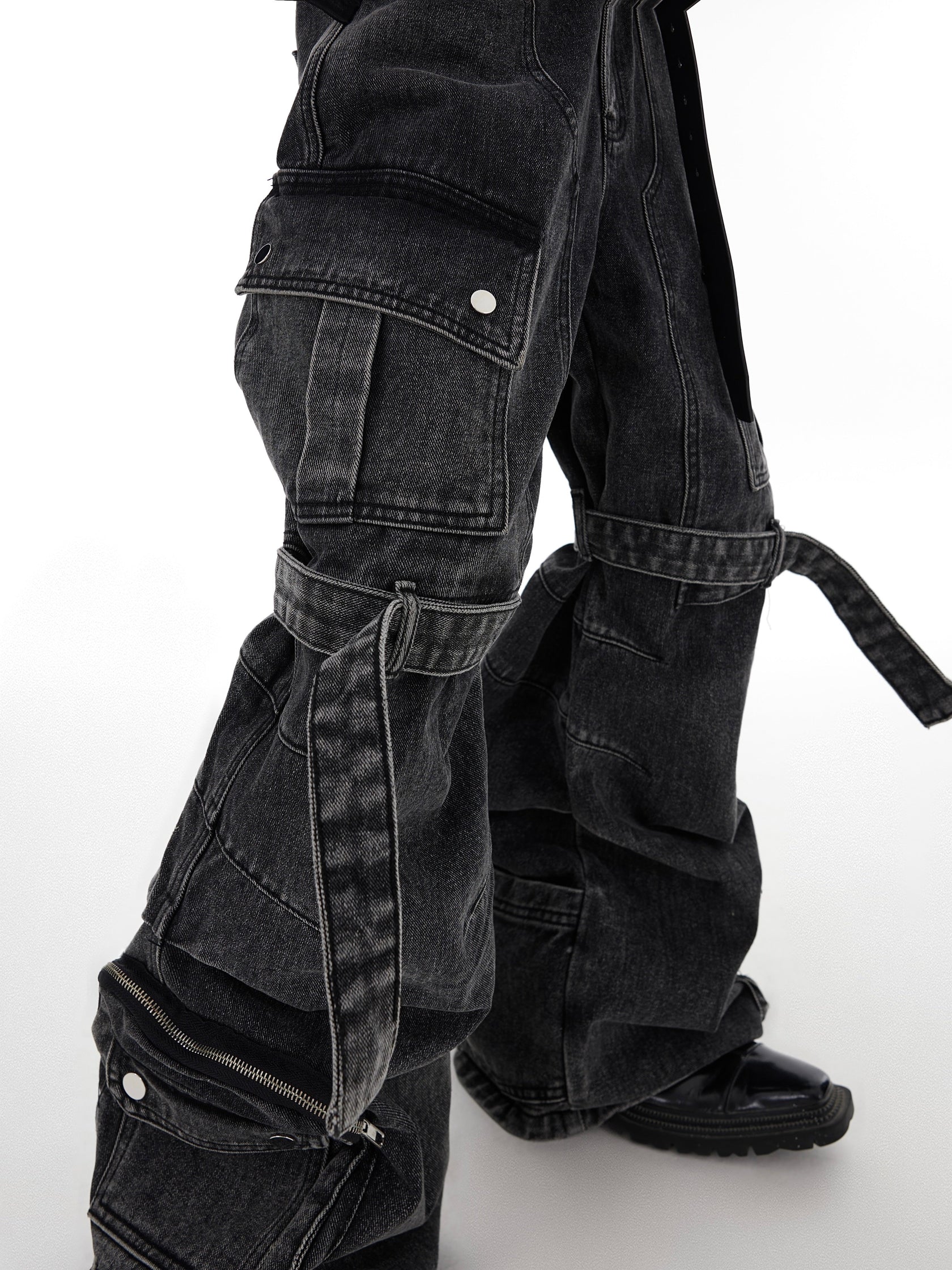 Wide-leg Belted Denim Jeans WN2040 – WONDER NOAH