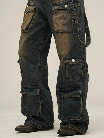 Wide-leg Cargo Denim Jeans WN3500