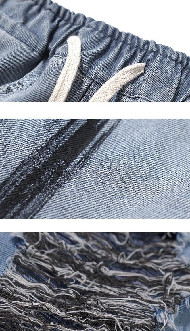Wide-leg Damage Denim Jeans WN2144