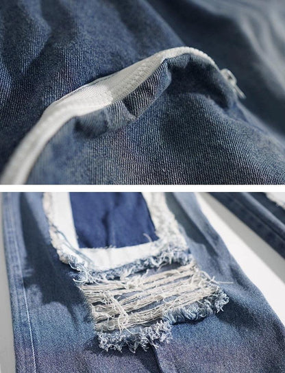 Wide-leg Damage Denim Jeans WN2145