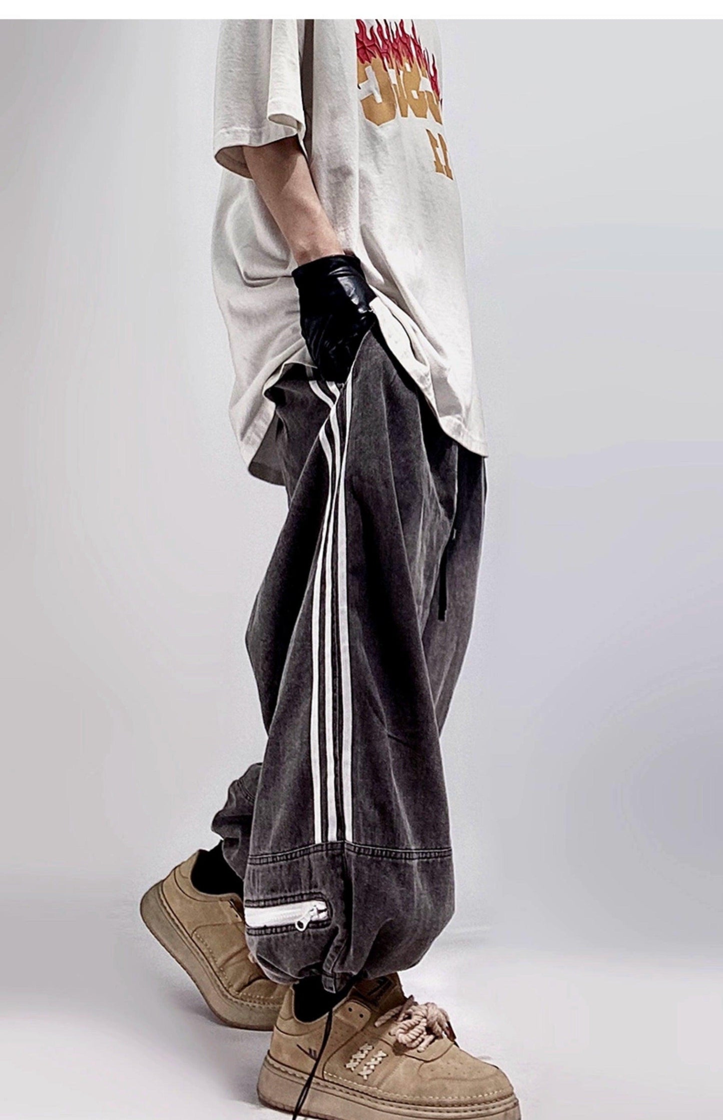 Wide-leg Drawstring Denim Jeans WN2149
