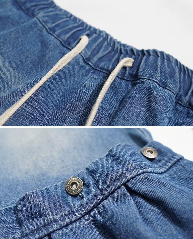 Wide-leg Fake Two-piece Denim Jeans WN2174
