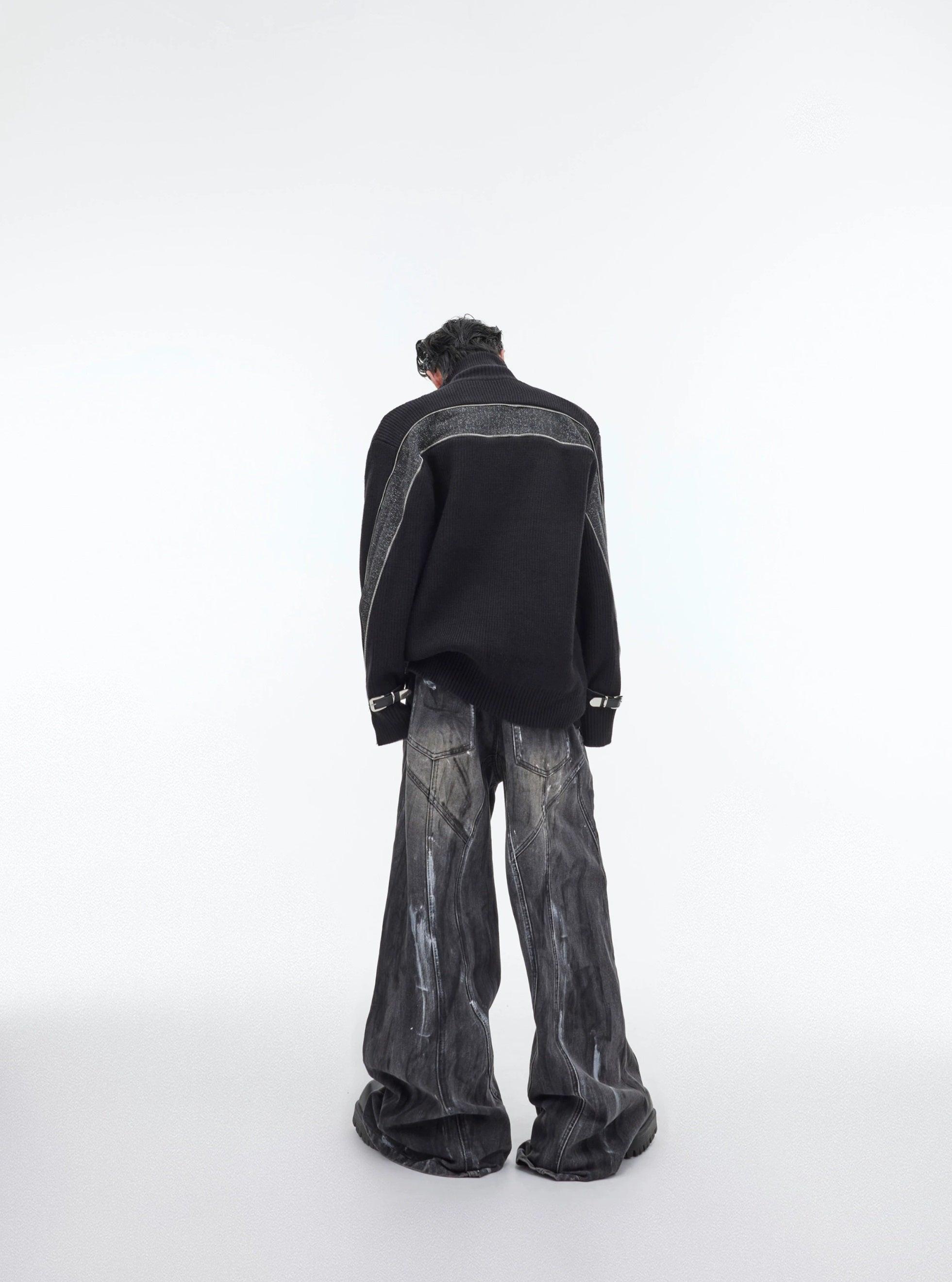 UNIFREE Graffiti denim wide leg pants - デニム/ジーンズ