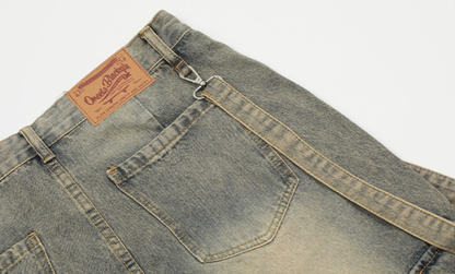 Wide-leg Multi-pocket Denim Jeans WN3685