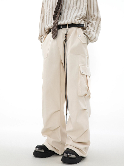 Wide-leg Multi-pocket Workwear Pants WN3122