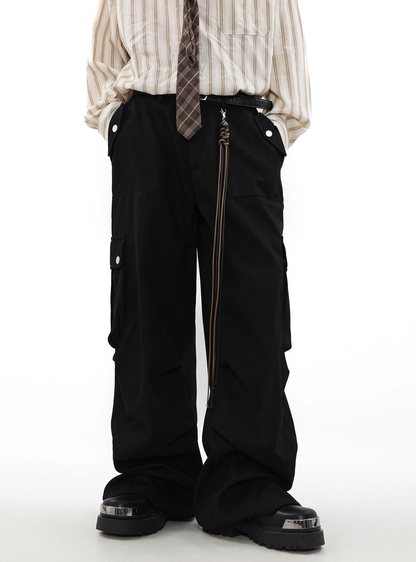 Wide-leg Multi-pocket Workwear Pants WN3122