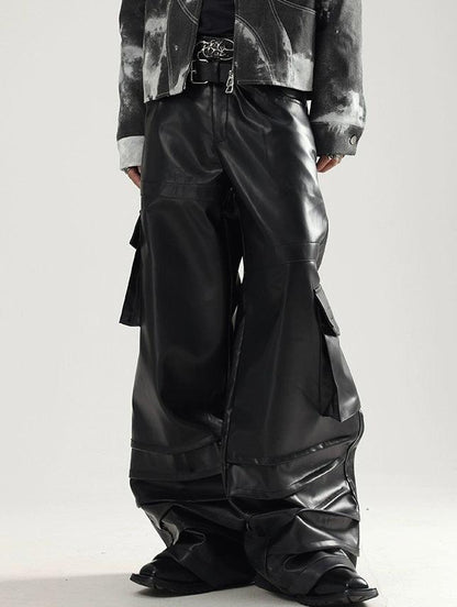 Wide-leg PU Leather Pants WN2785