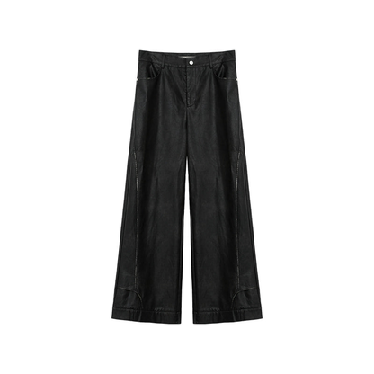 Wide-leg PU Leather Pants WN3725