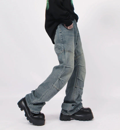 Wide-leg Pleats Denim Jeans WN2903
