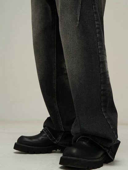 Wide-leg Washed Denim Jeans WN3650