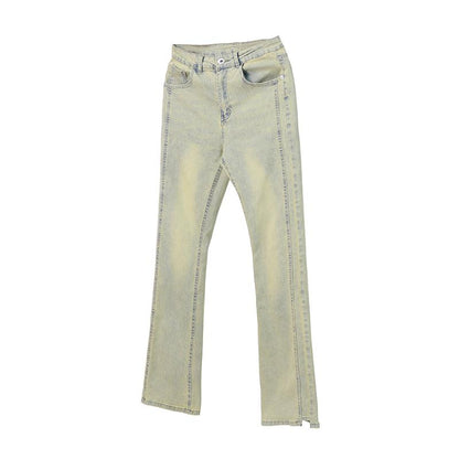 Yellow Mud-dye Slim Denim Jeans WN1530
