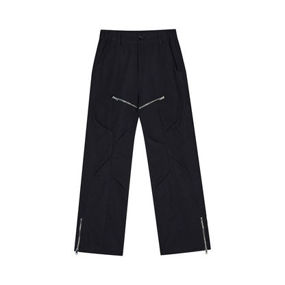 Zipper Design Straight Trousers WN3199