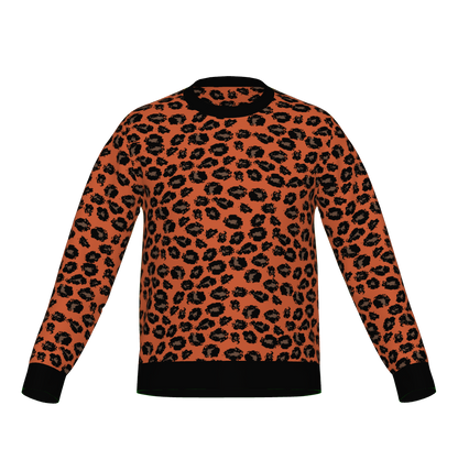 Classic Fit Leopard Pattern Knit Sweater WNK0005