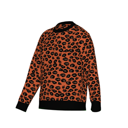 Classic Fit Leopard Pattern Knit Sweater WNK0005